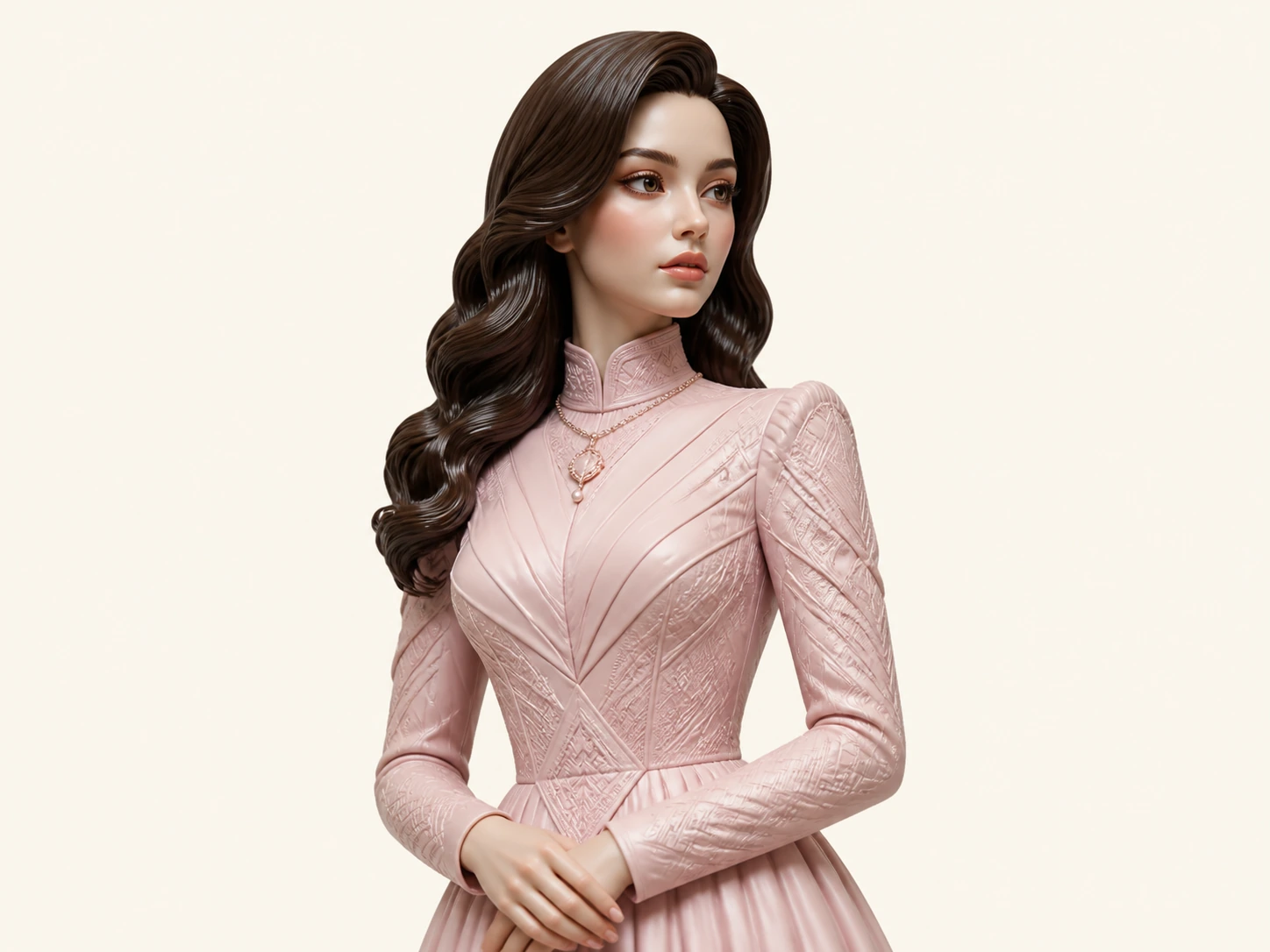 Celeste, porcelain couture AI avatar